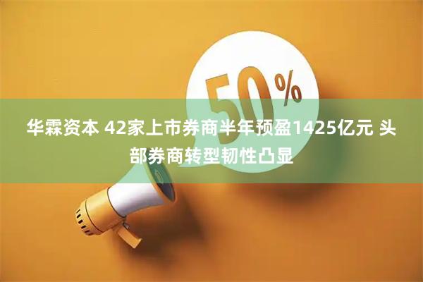 华霖资本 42家上市券商半年预盈1425亿元 头部券商转型韧性凸显